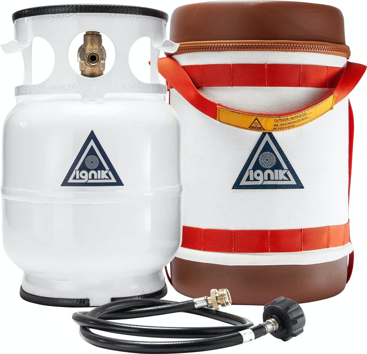 IGNIK - Gas Growler Deluxe 5L Refillable Steel Propane Tank with Case & Adapter Hose