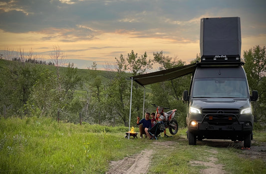 Enjoy sitting under Fiamma F45s awning.