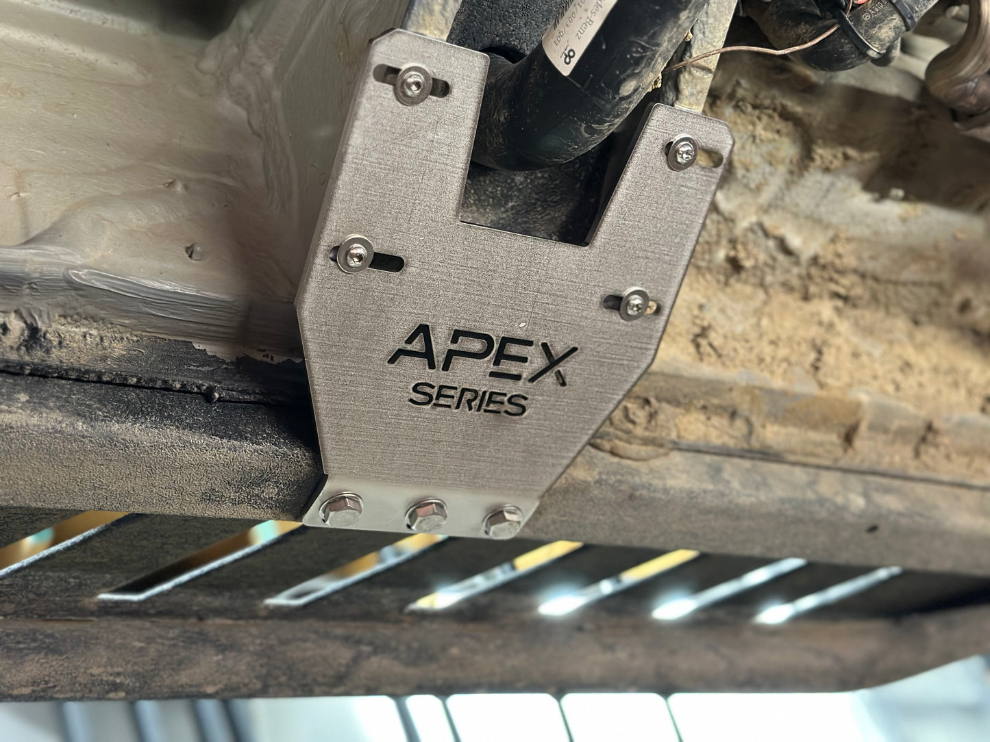 APEX - Rock Sliders / Side Steps - 144 - Drop Down - Steel - Shorter Driver Side