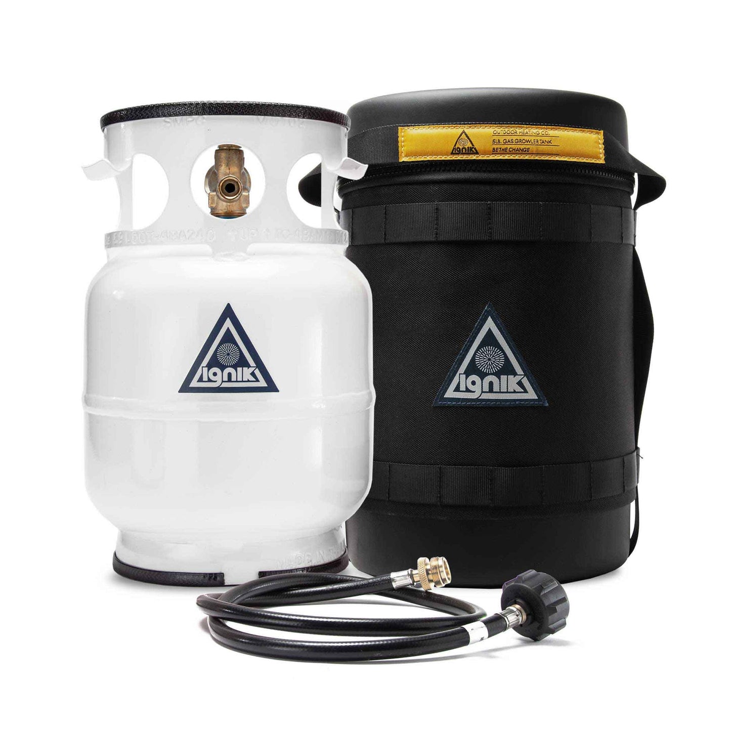 IGNIK - Gas Growler Deluxe 5L Refillable Steel Propane Tank with Case & Adapter Hose