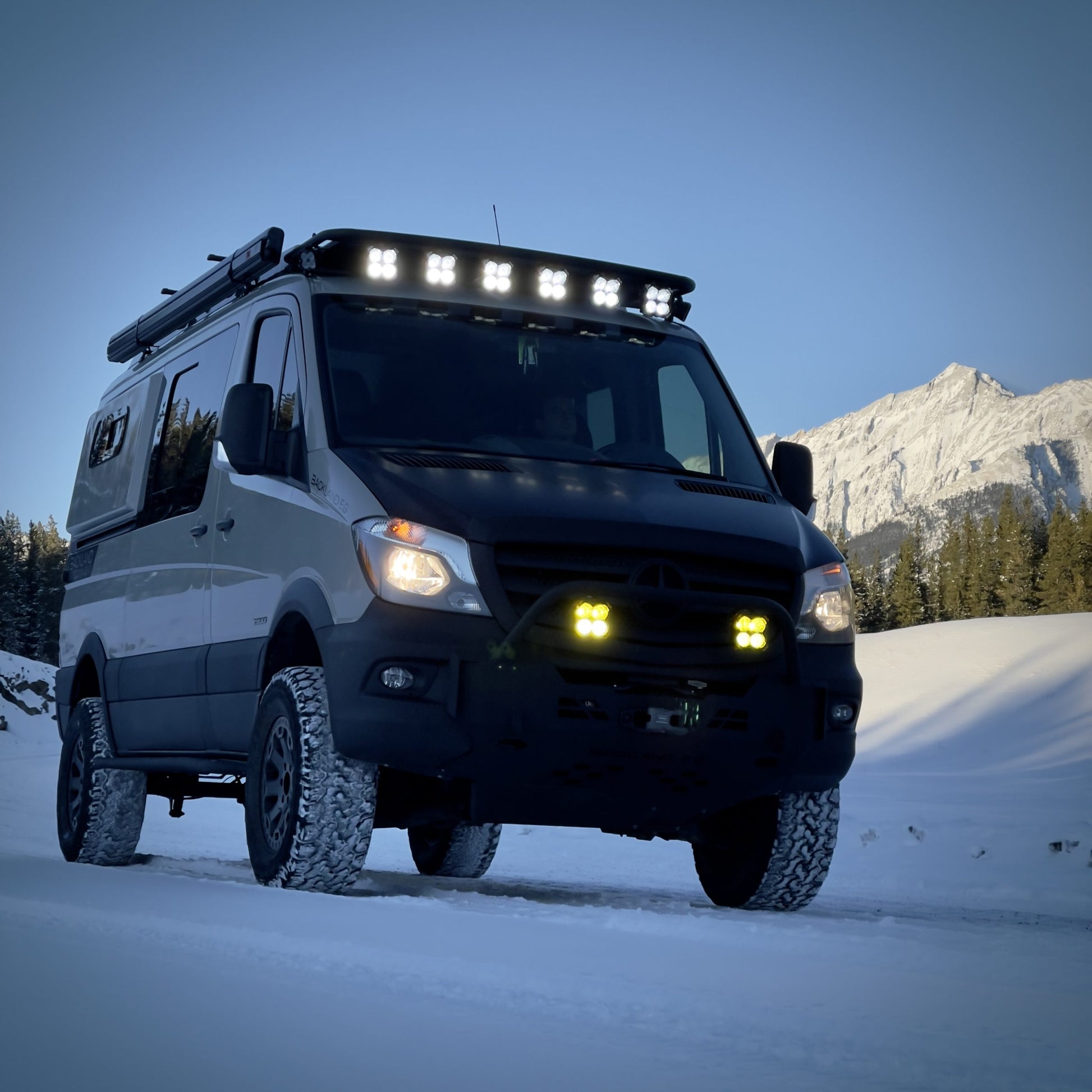Vivid Lumen FNG 5 Intense- LED Hyper Spot on a Mercedes Sprinter van.