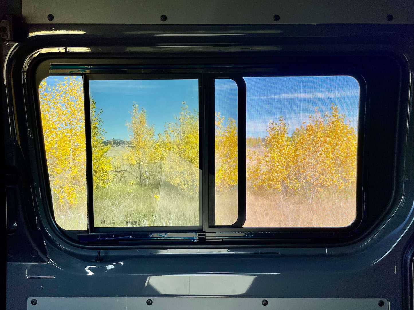 Interior side view of AMA sliding window