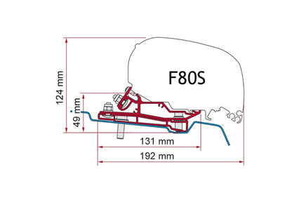 Fiamma F80s Awning Bracket Kit  - Ford Transit High Roof 148" WB