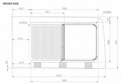 WINDOWS: AM Auto - Ford Transit 130, 148 & 148 Ext - Half Slider Window