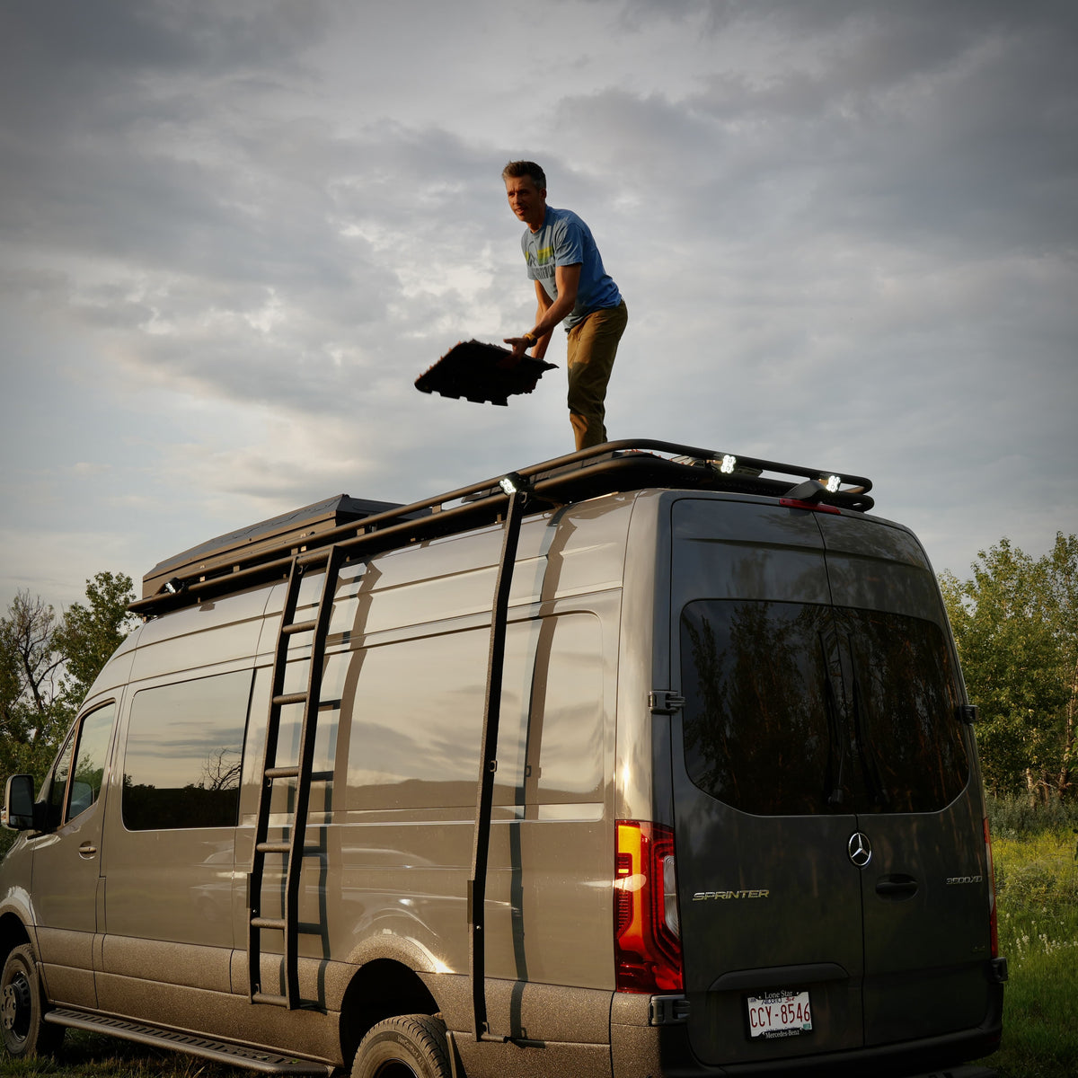 Sprinter Van Ladder- IBEX series High Roof-Steel | Backland Expedition Gear