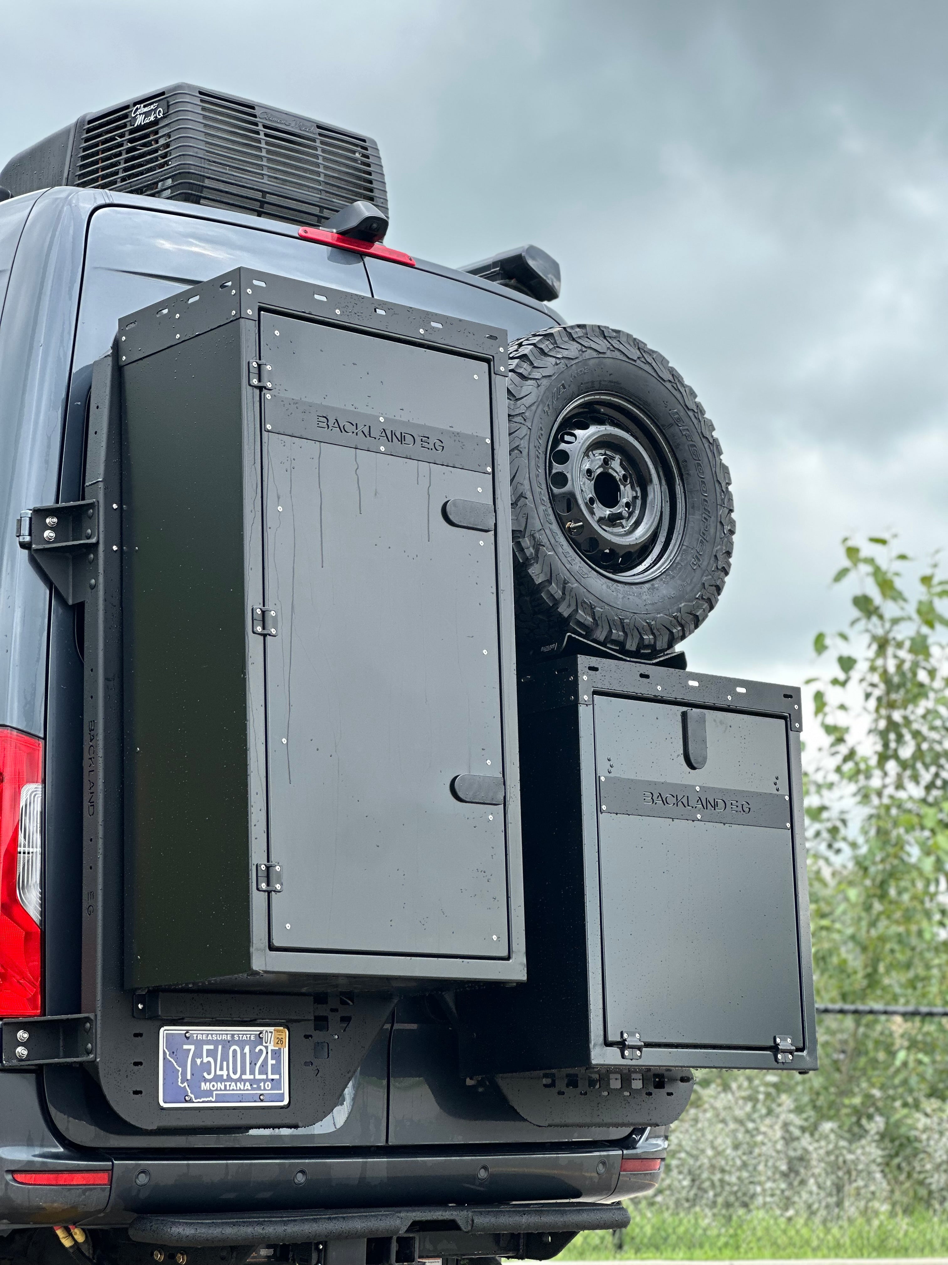 Sprinter Rear Door Storage: OX Rear Door Carrier System | Backland
