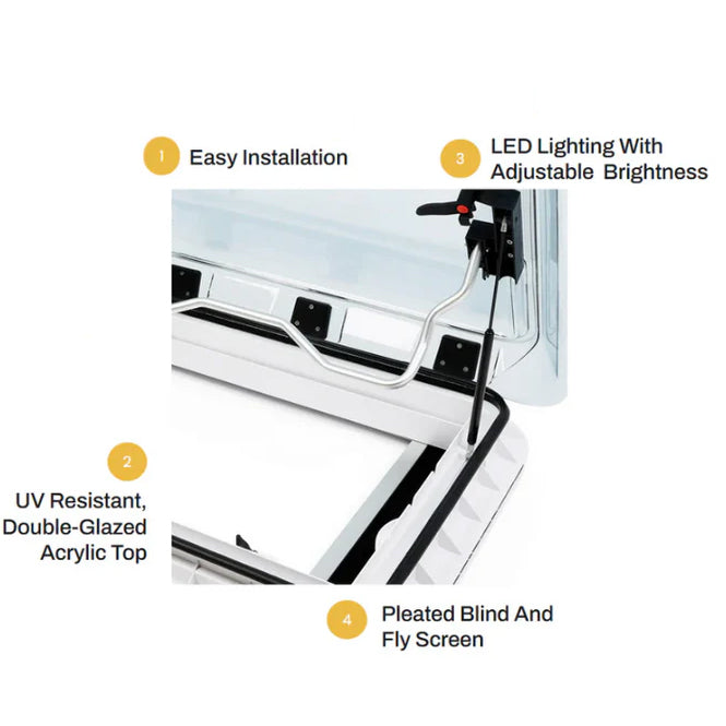 NOMADIC ARK - SkyLight 700mm × 500mm with Fly Net and White LED Lights