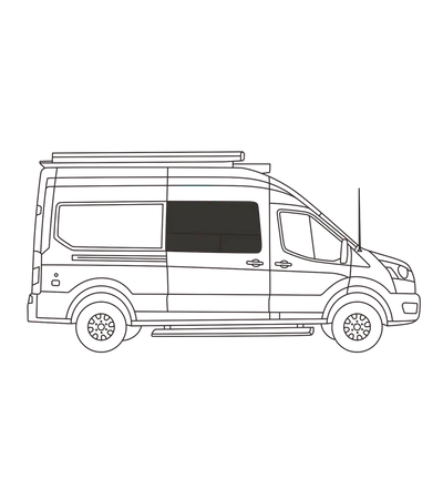 Overnight Van Supplies - Window Cover - Sliding Door - Ford Transit 2015+