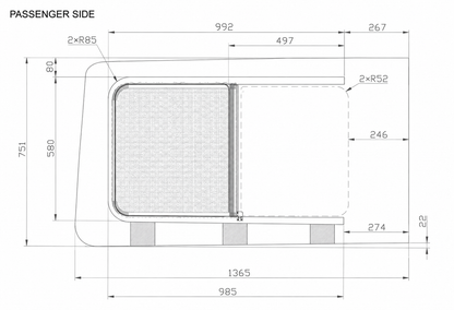 WINDOWS: AM Auto - Ford Transit 130, 148 & 148 Ext - Half Slider Window