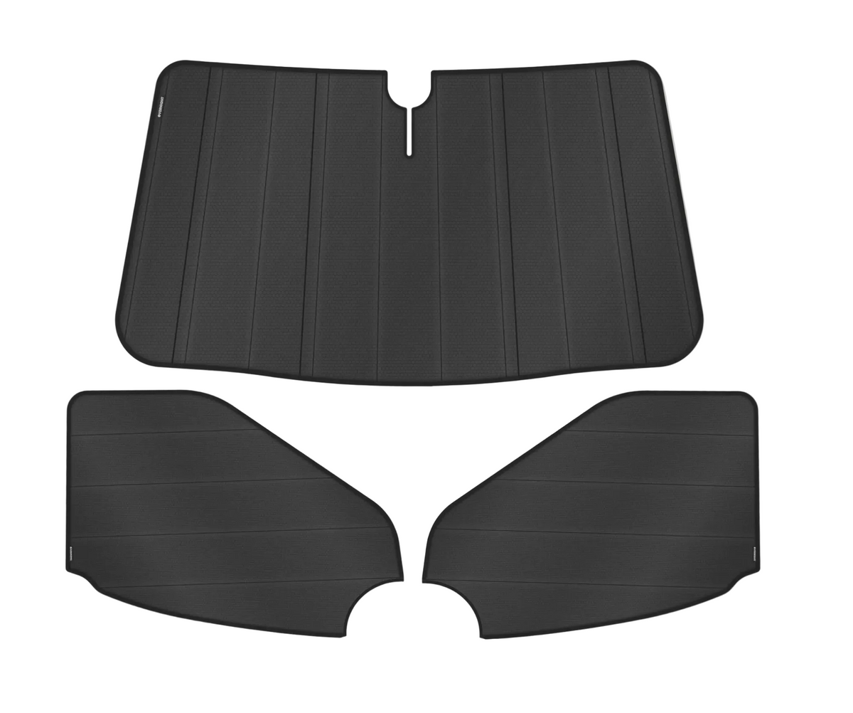 Overnight Van Supplies: Window covers Transit 2020+ front-cabin (passenger/driver and windshield) sunshade curtain kit (medium/high roof)