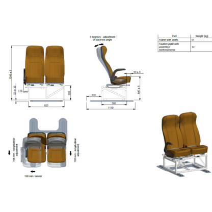 VANEQUIPPED - RAM03 Bench with Mounting Plate